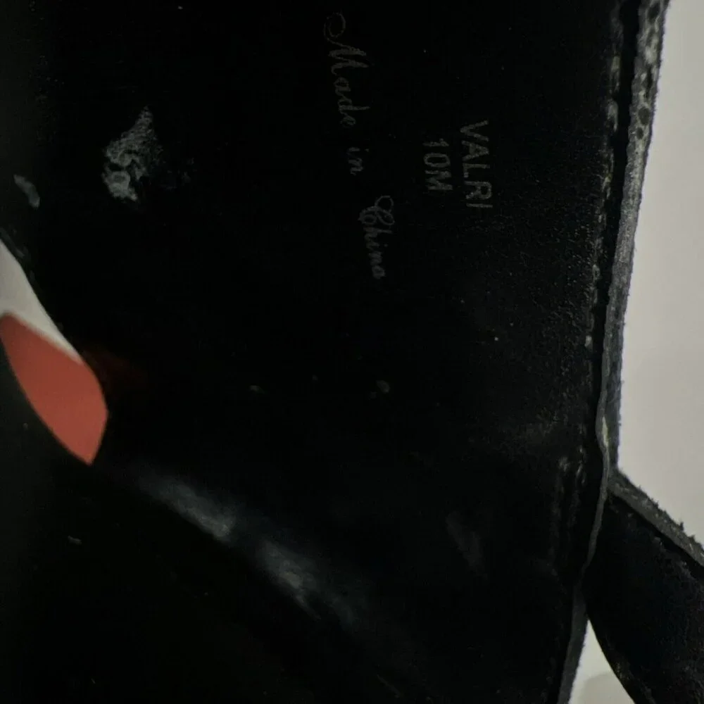 Donald Pliner Valri Wedge‎ Sandals Women's 10 Solid Black Strappy Slingback NWB